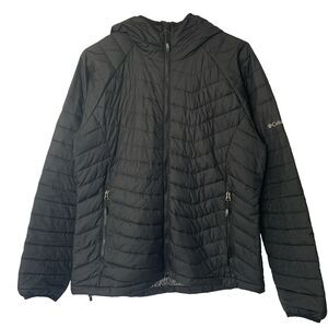 Columbia Women's L Hooded Thermal Coil Insulated Jacket Black Full Zip